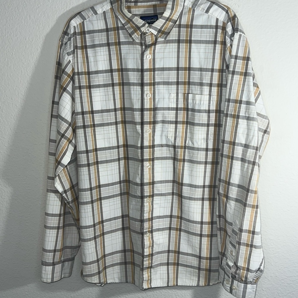 Patagonia Organic Cotton Plaid long sleeve Shirt men’s Large